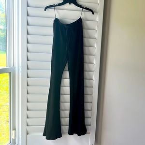 Black ribbed flare pant